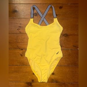 Nautica Yellow D Ring One Piece Swim Suit